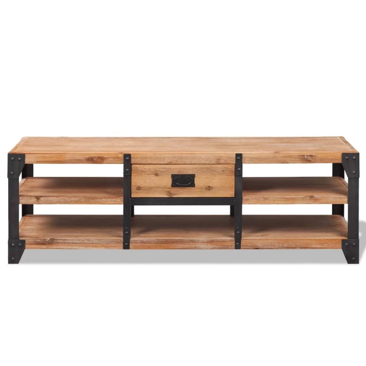 Reclaimed Wood TV Cabinet with Storage Shelves U455