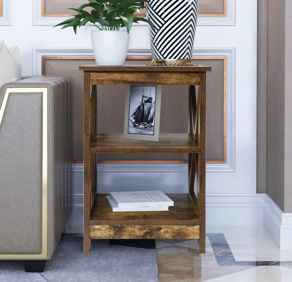 Wood 3-Tier End Table J884