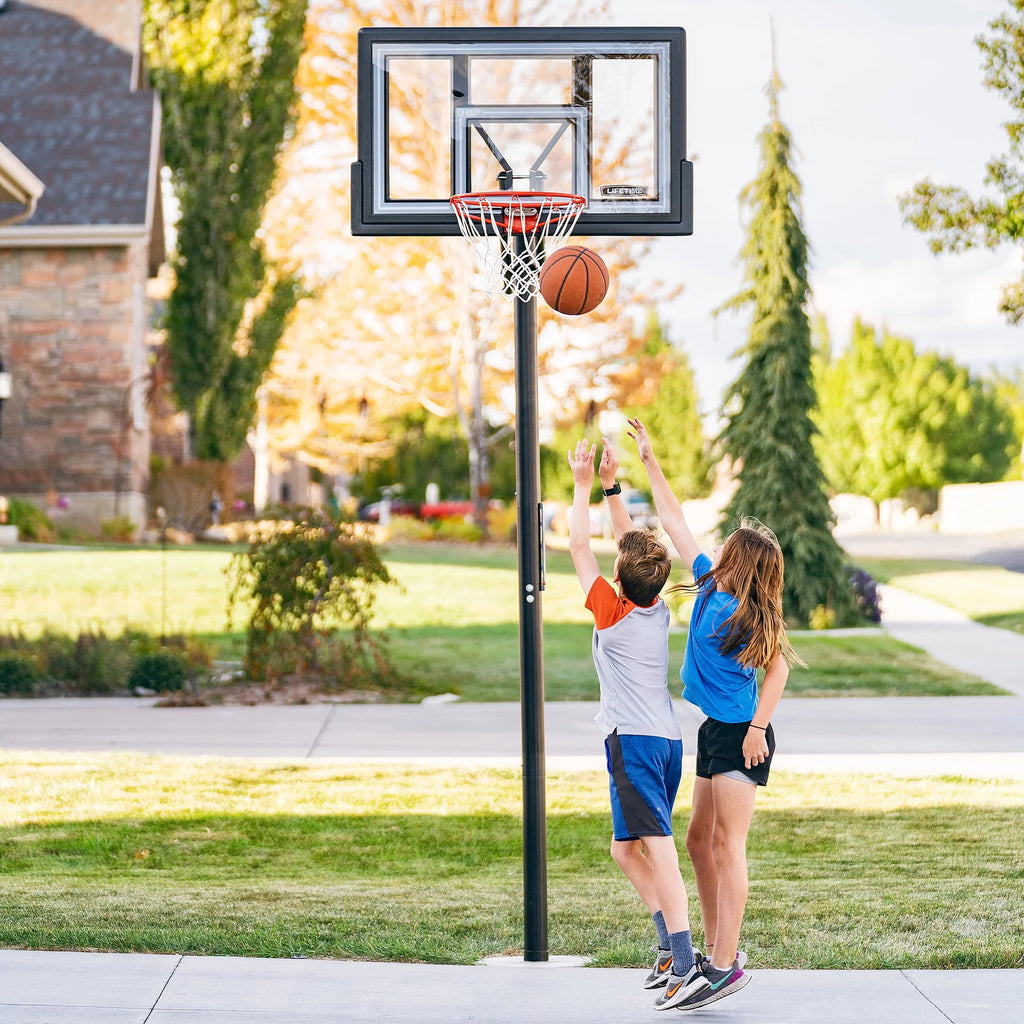 Adjustable Inground Basketball Hoop 50 inch Polycarbonate U659103