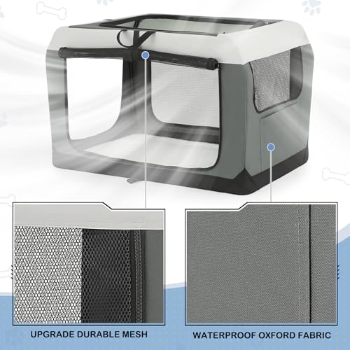 36 Inch 3-Door Collapsible Dog Crate Y373