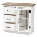 White Oak Brown 3-Drawer Wood Storage Cabinet V7842