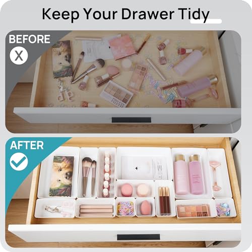 Clear Plastic 44 Pcs Drawer Organizer Set W2549