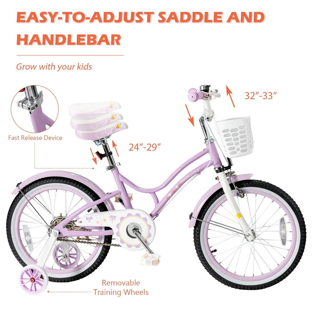 Purple Kids Bike with Training Wheels B95732