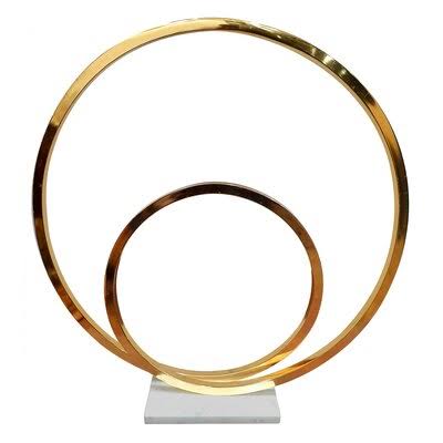 Metal Sculpture Marble Base E2904
