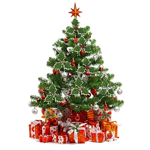 Artificial Holly Berries with Green Leaves V566335