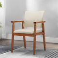 Set of 2 Walnut Wood Dining Chairs Grey Fabric P8092