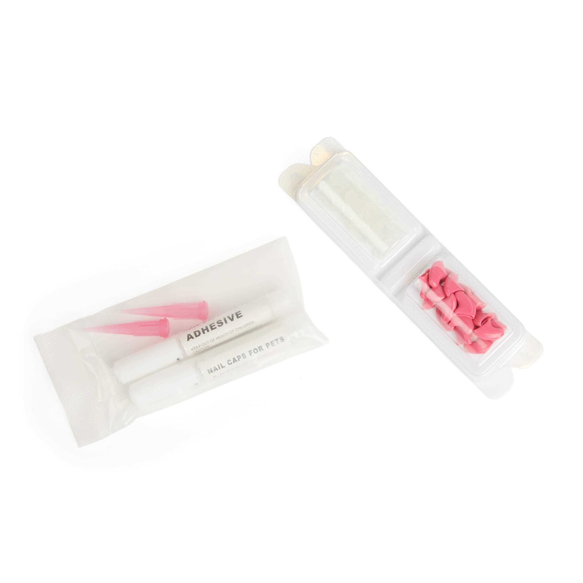 Clear & Pink Cat Nail Caps W62977