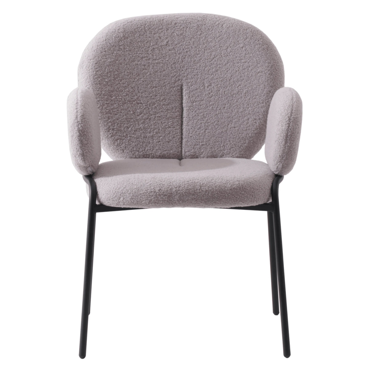 Grey Boucle Dining Chair with Arms I424403