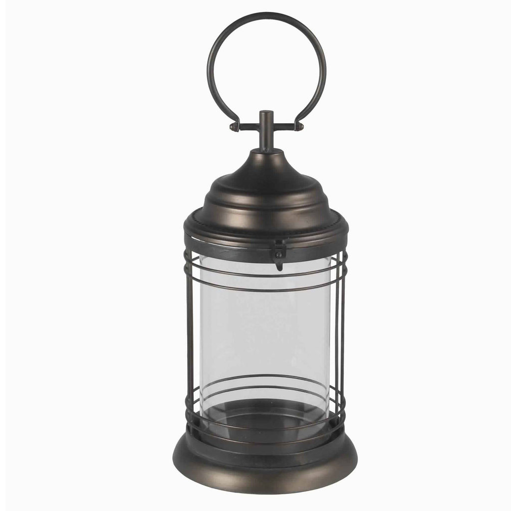 Bronze Metal Glass Candle Lantern V586044