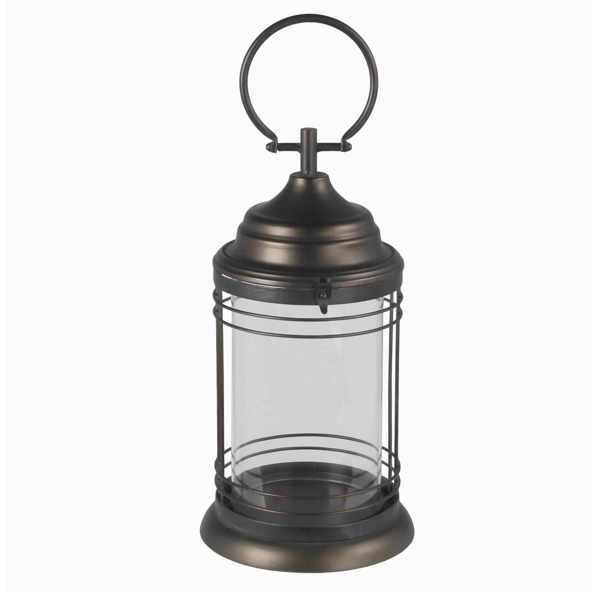 Bronze Metal Glass Candle Lantern V586044