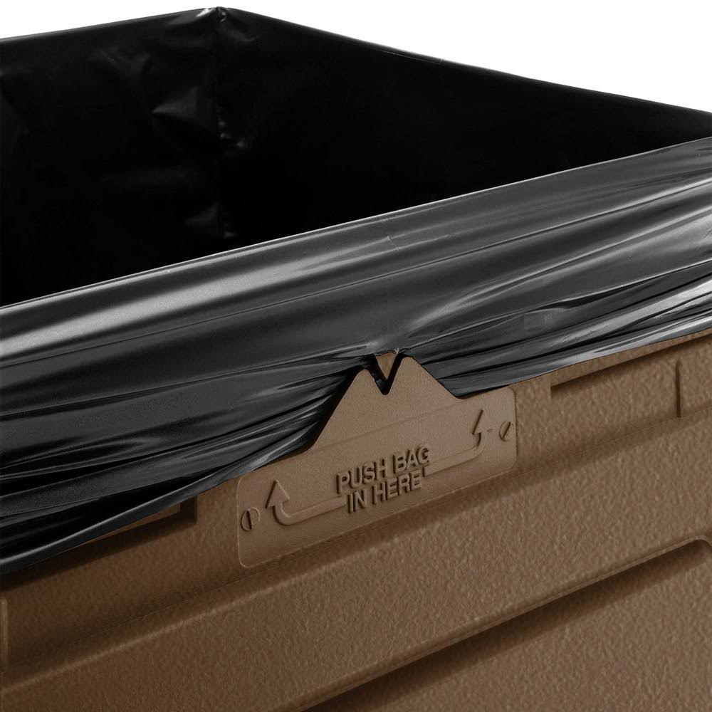 Brown 42 Gallon Square Waste Container with Dome Lid H9200