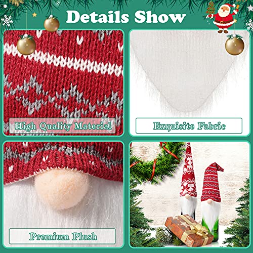 Handmade Plush Christmas Gnome Bottle Toppers 8 Pieces O42948