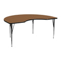 48''W x 72''L Oak Thermal Laminate Activity Table Adjustable Legs W934