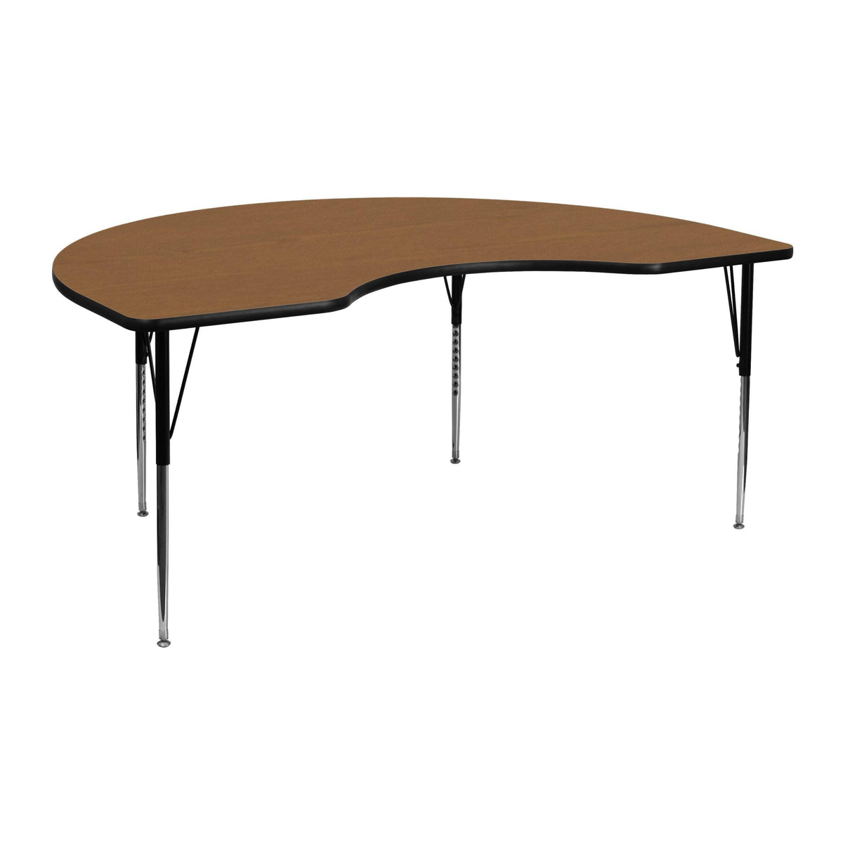 48''W x 72''L Oak Thermal Laminate Activity Table Adjustable Legs W934