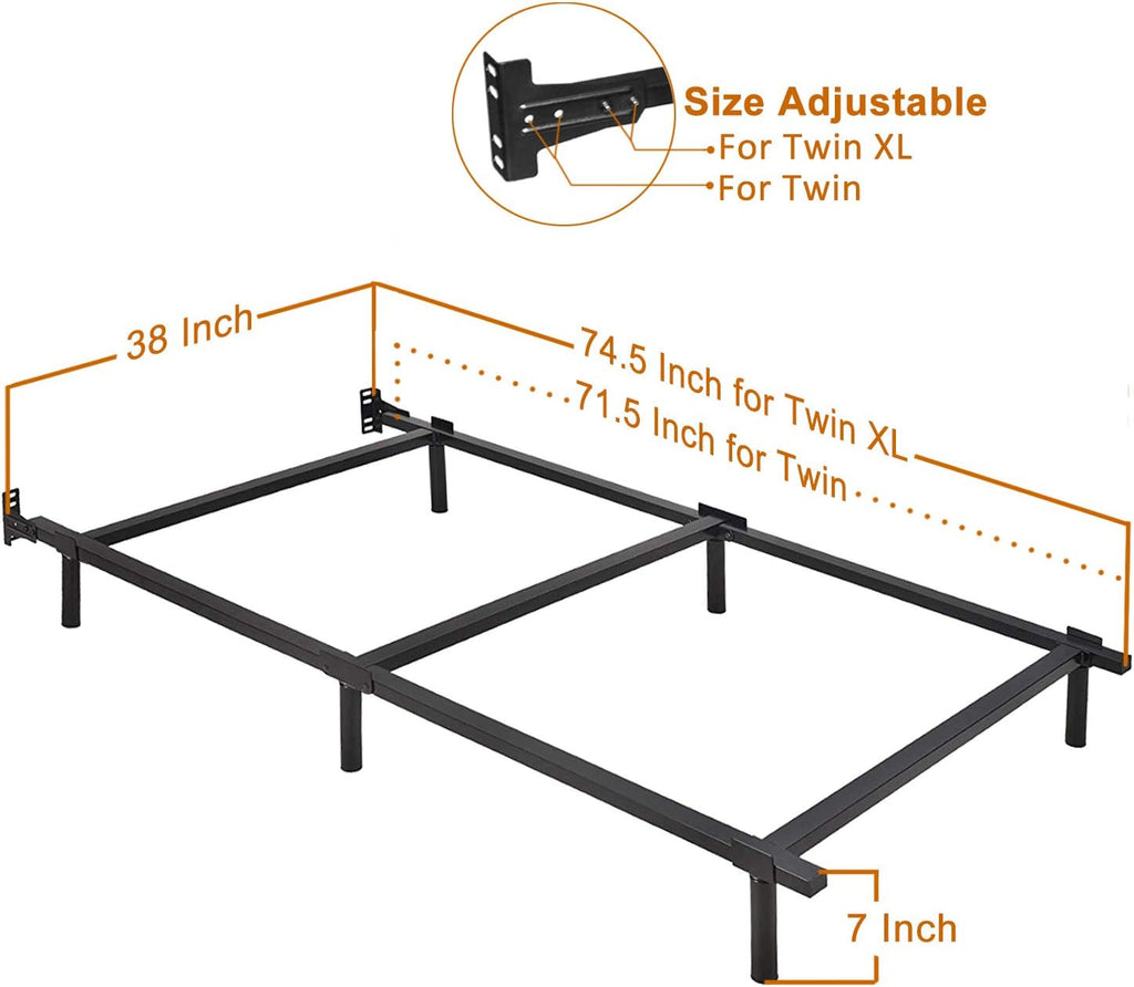 Adjustable Metal Bed Frame with 9-Leg Support T245595