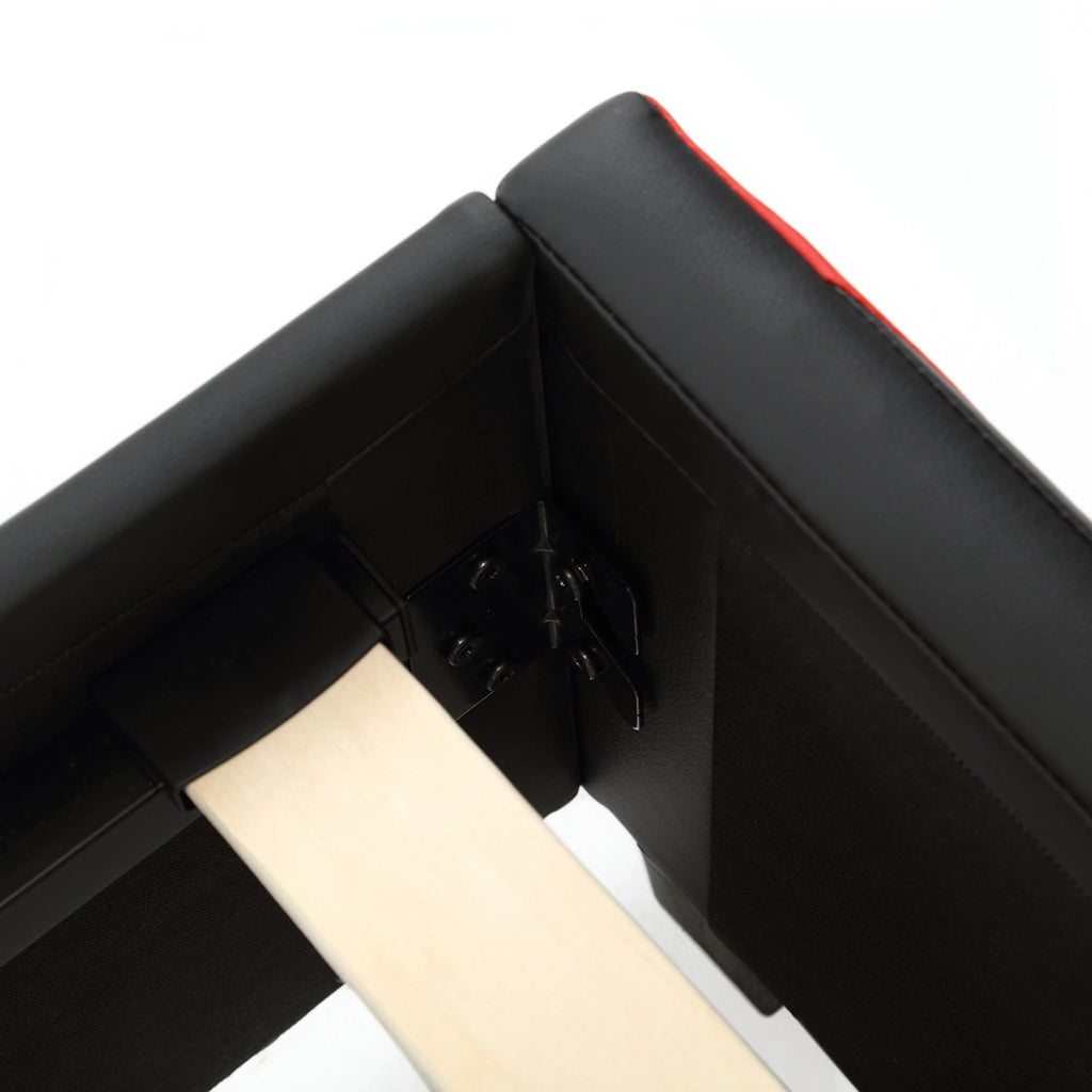 Black Red Twin Gaming Bed Frame with TV Mount U878677