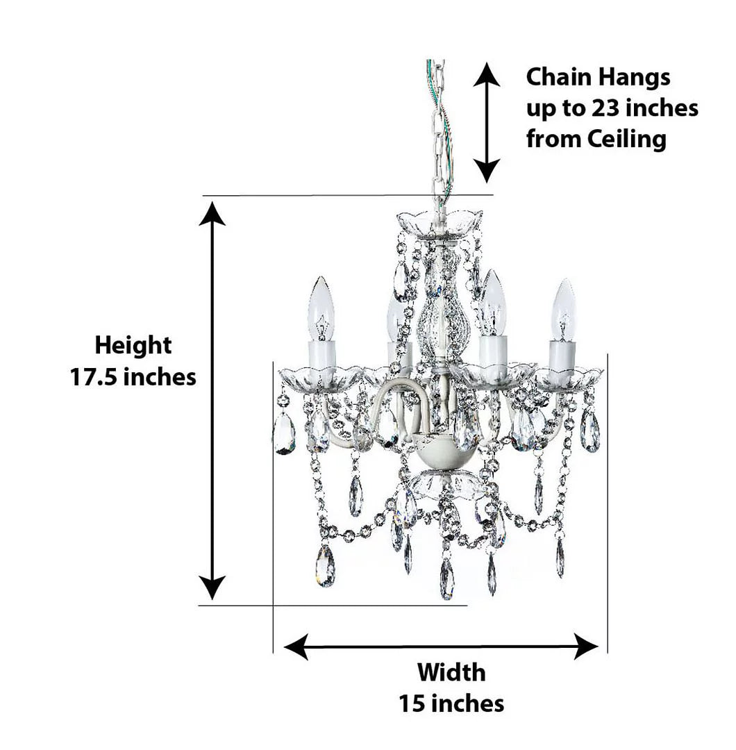 Clear 4 Light Acrylic Crystal Chandelier N569