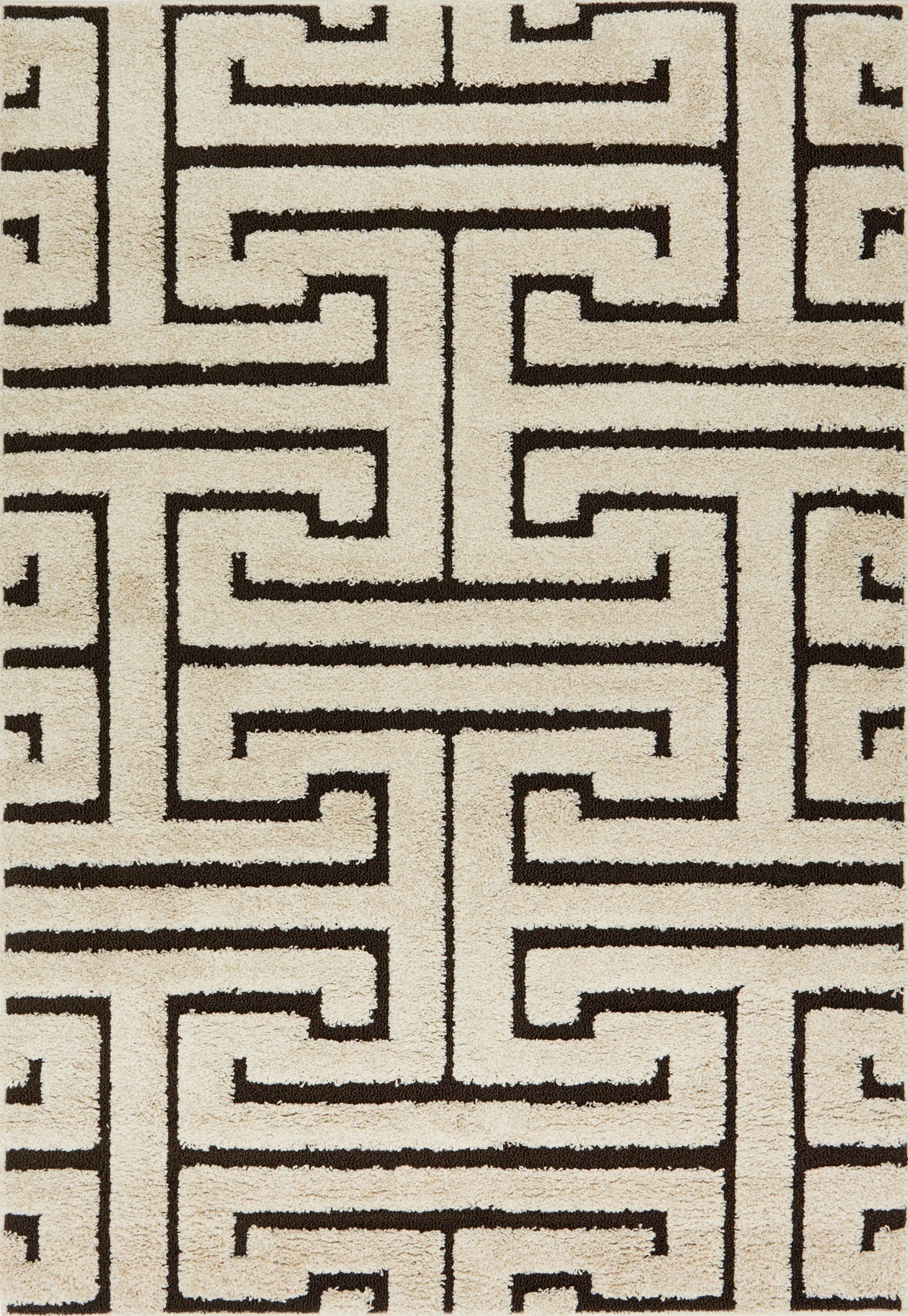 Ivory Dark Brown Rug 7'7 x 10'6 J957749