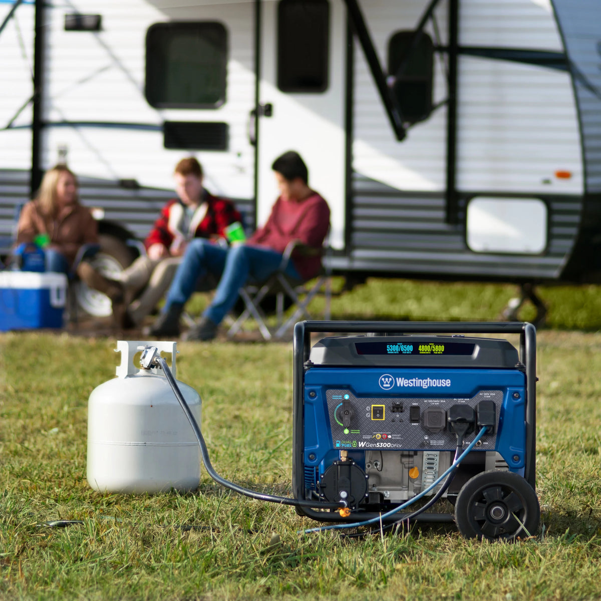 6500 Peak Watt Dual Fuel Portable Generator with CO Sensor and Wheel Kit O256