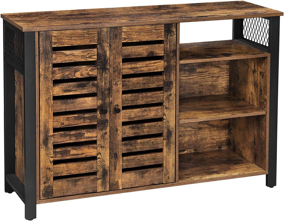 Rustic Brown Storage Cabinet with Adjustable Shelves U8844