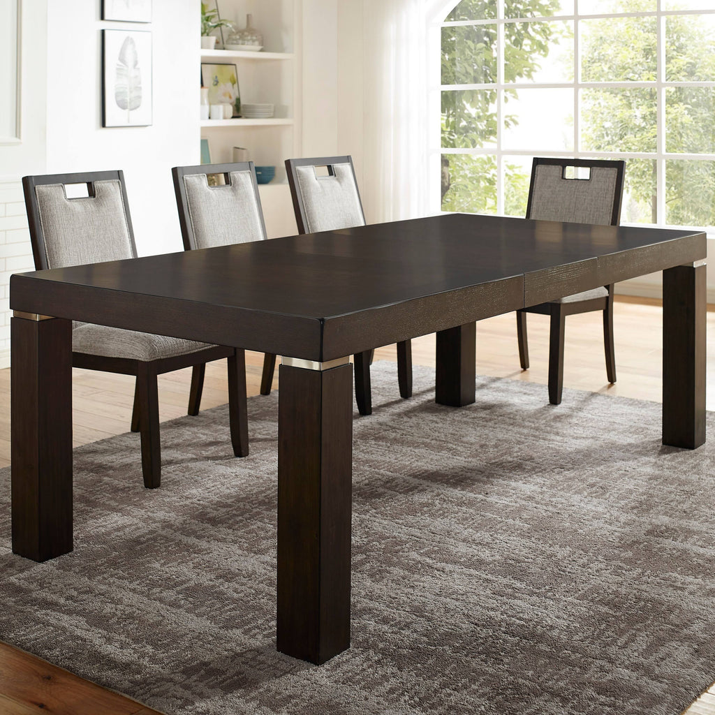 Beige Side Chairs Set of 2 Dark Walnut O8622