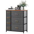 Gray Metal Fabric Wood Drawer Chests N432