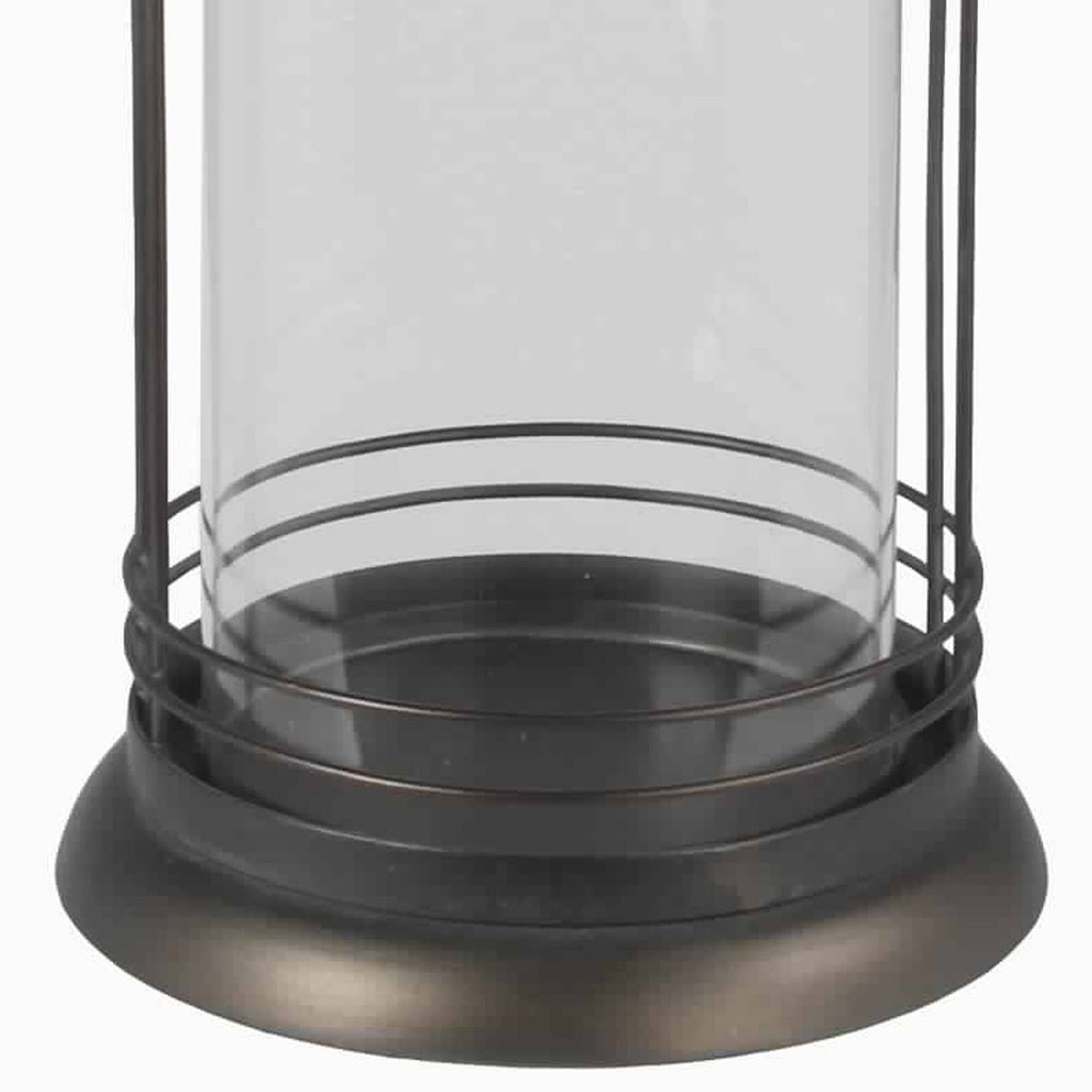 Bronze Metal Glass Candle Lantern V586044
