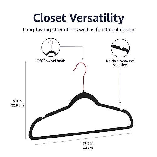 Velvet Non-Slip Suit Hangers, Pack of 50, Black P530