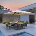 10' X 13' Rectangle Aluminum Cantilever Patio Umbrella with 360-degree Rotation F325
