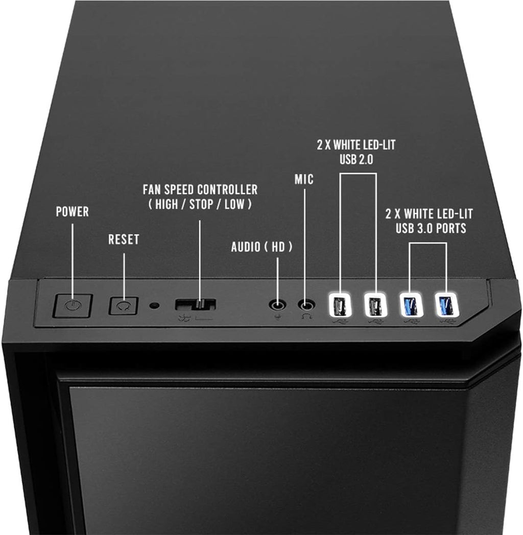 Mid-Tower PC Computer Case with Sound Dampening Panels C2593