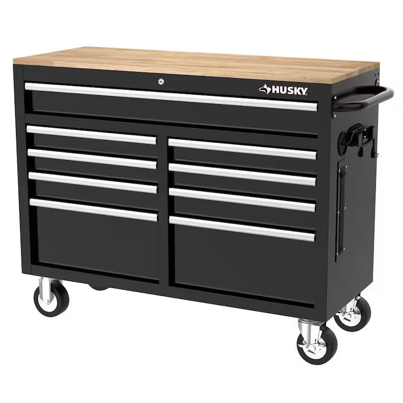 46 in. Gloss Black Mobile Workbench Cabinet B529191