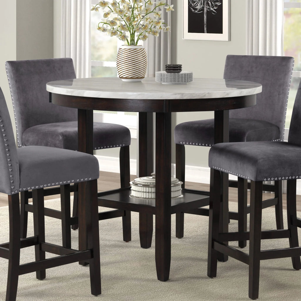 Round Faux Marble Counter Table H8767