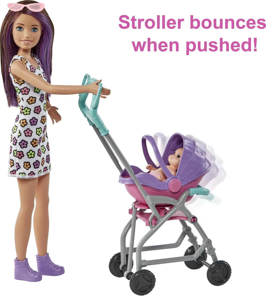 Stroller Playset with Dolls and 5 Accessories R606
