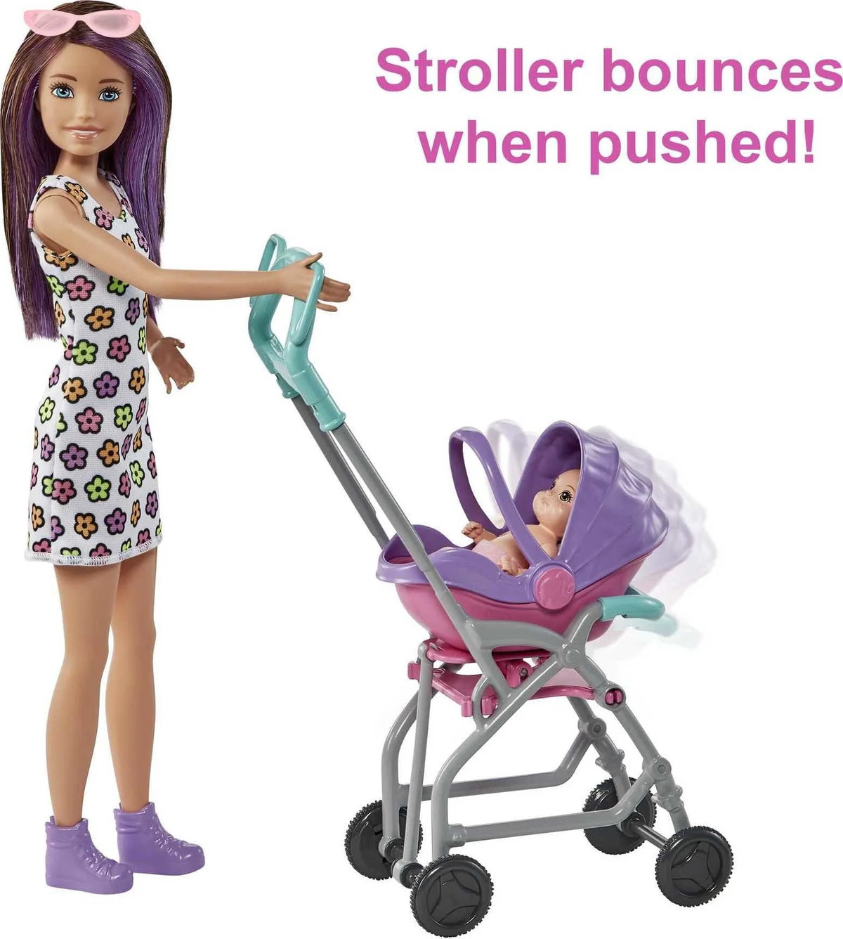 Stroller Playset with Dolls and 5 Accessories R606