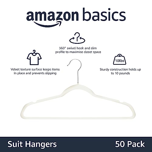 Velvet Non-Slip Suit Hangers, Pack of 50, Black P530