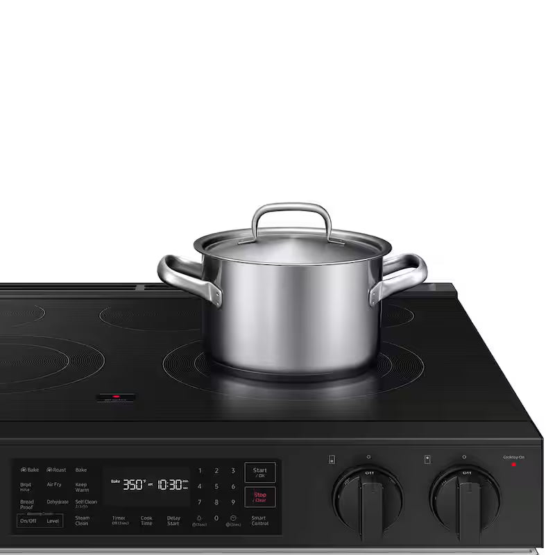 30 in. 6.3 cu. ft. 5 Element Slide-In Electric Range with Air Fry in White Glass T803969