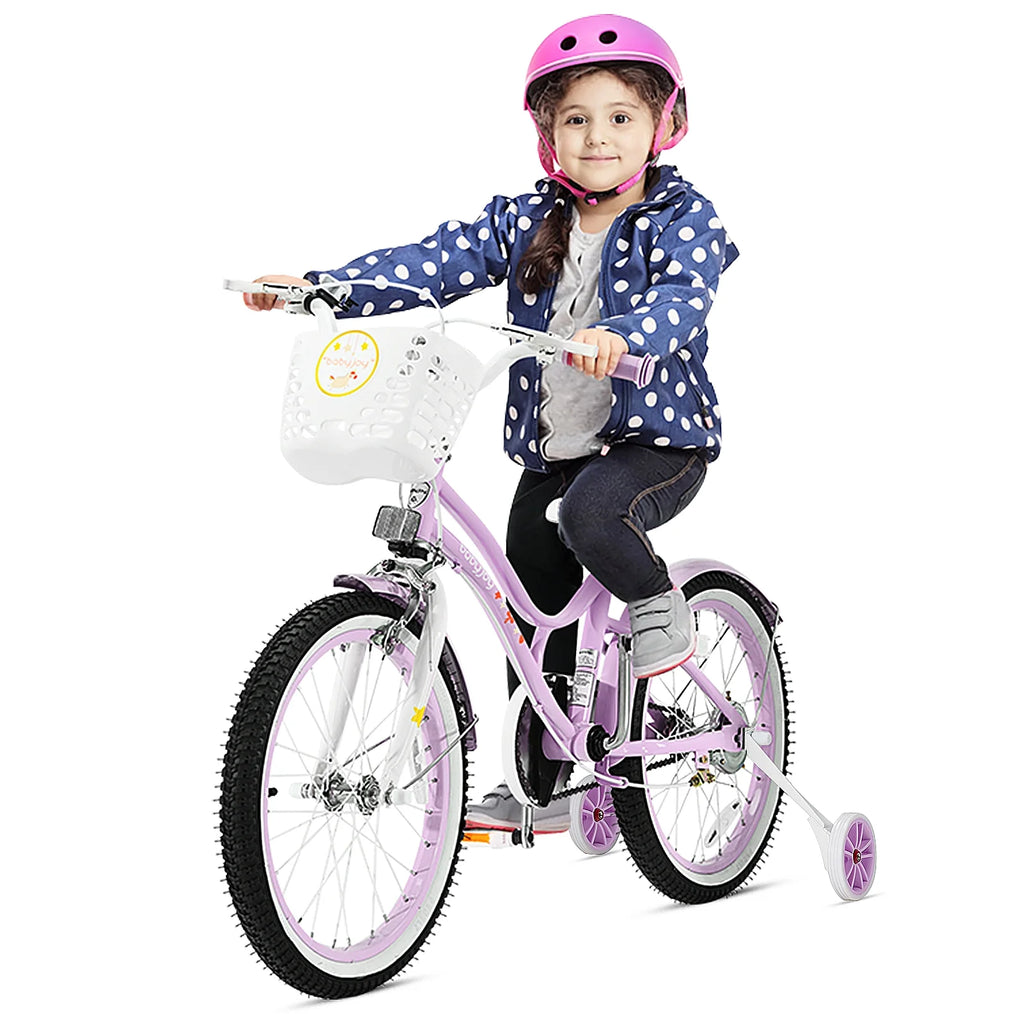 Purple Kids Bike with Training Wheels B95732