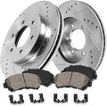 277mm 6 Lug Rotors + Ceramic Brake Pads + Clips J5976