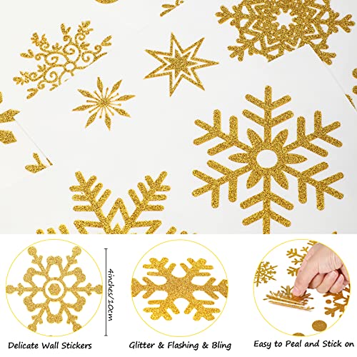 9 Sheets Snowflake Wall Decal Silver Window Clings Removable Stickers U965