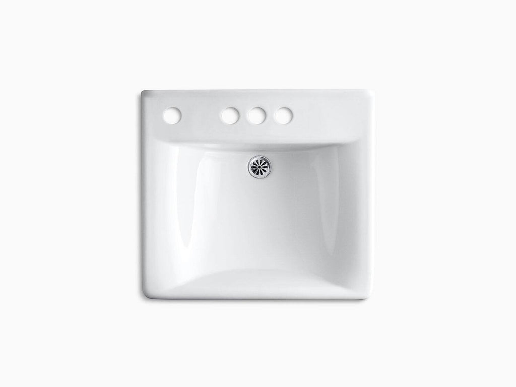 Wall-Mount Bathroom Sink with Centerset Faucet Holes K4810