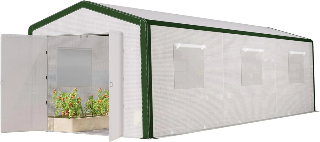 30x10x8.5ft Tunnel Greenhouse with Hinged Door 6 Vents S6979