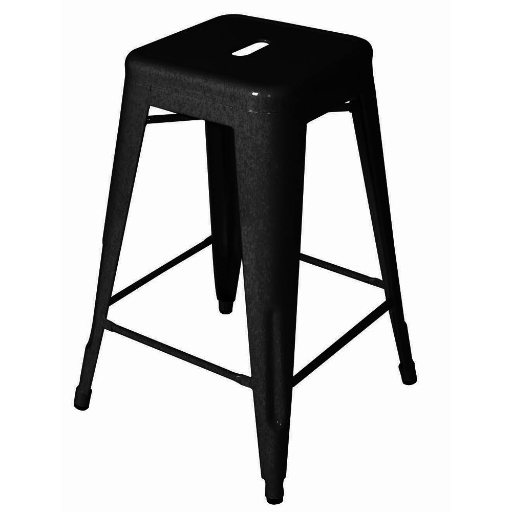 Set of 2 Black Steel Barstool U19286