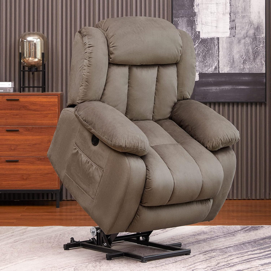 Electric Power Lift Recliner Chair with Massage and Heat, Light Gray B606