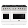 48 6.7 cu. ft. Gas Range with Convection Oven in Stainless Steel with White Matte Doors J738