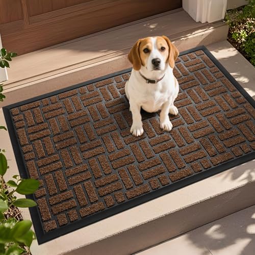 Yellow 36x17 Inches Non-Slip Low-Profile Front Door Mat L95513