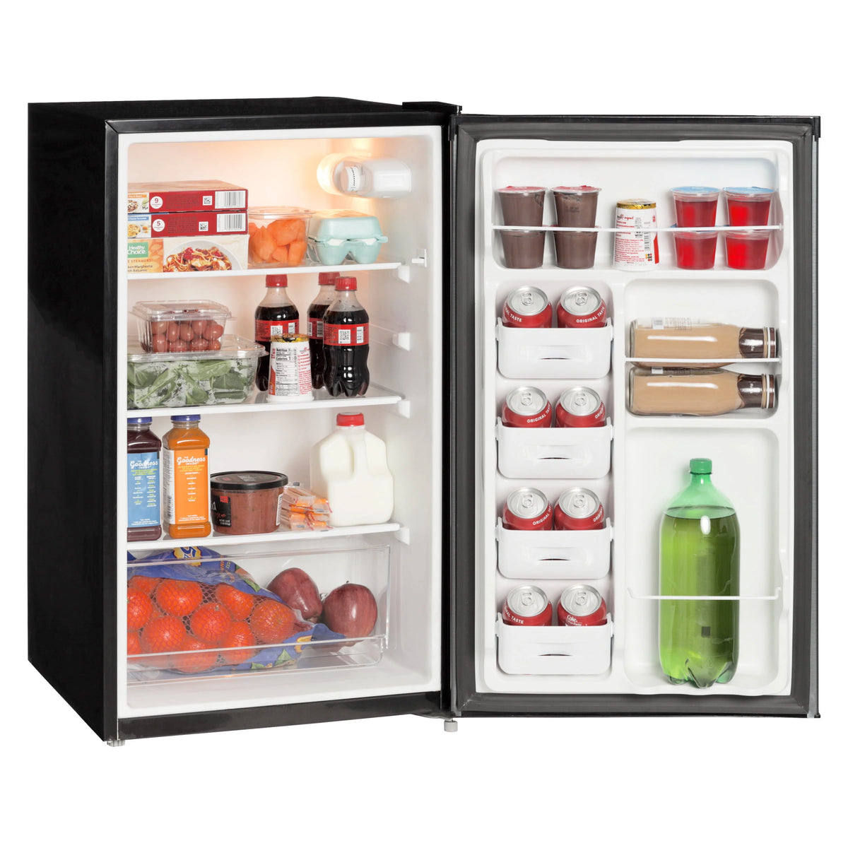 4.4 Cu ft One-Door Mini Fridge, Black Stainless Steel Look A453801