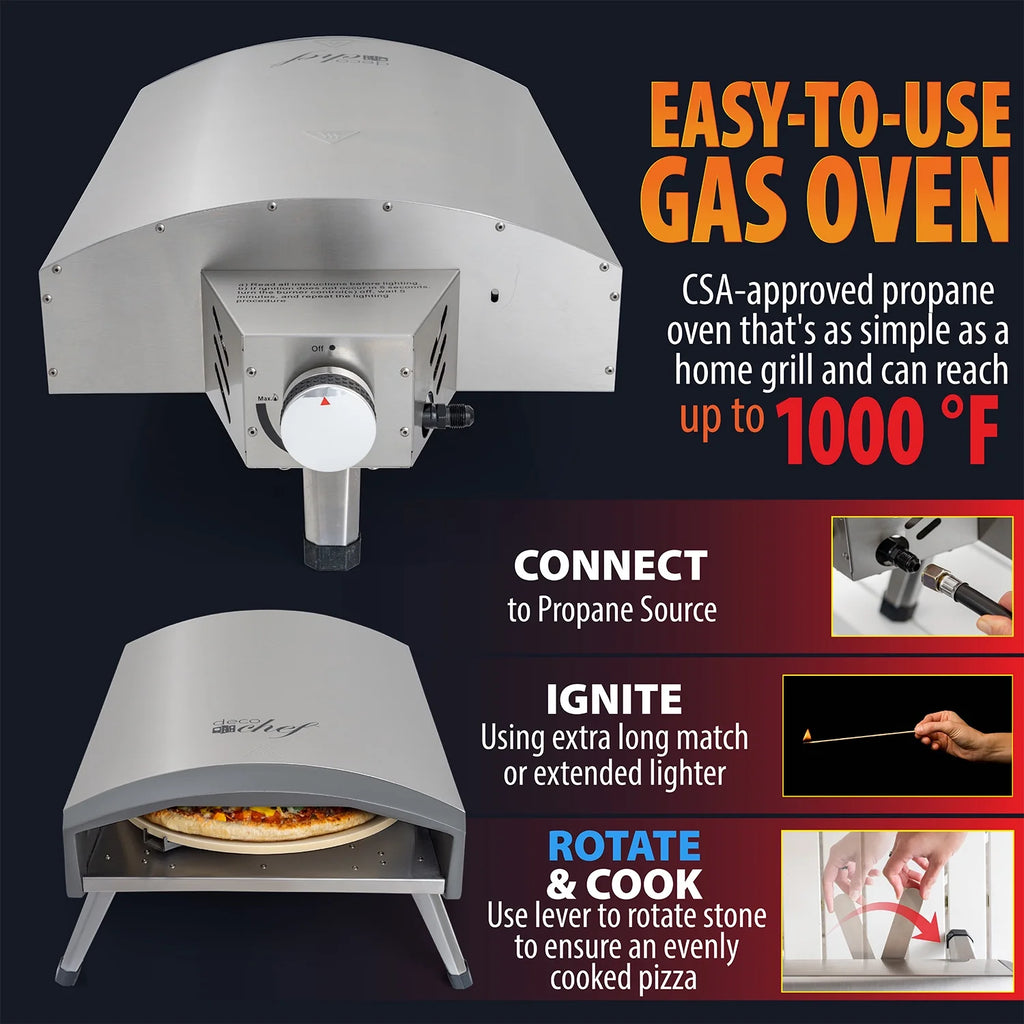 Portable Gas Pizza Oven with Baking Stone I698