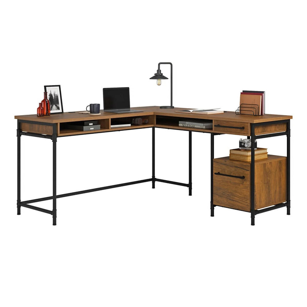 Contemporary Engineered Wood L-Desk H907