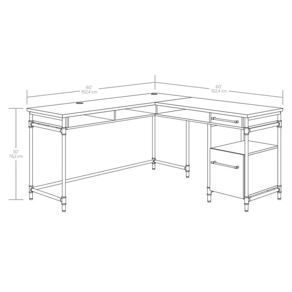 Contemporary Engineered Wood L-Desk H907