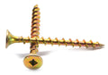 #8 x 3x22 Deck Screw Square Drive Bugle Head Yellow Zinc Plated 1000 Pk O3984